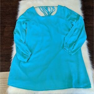 UMGEE teal long top or short dress cutout sleeve L